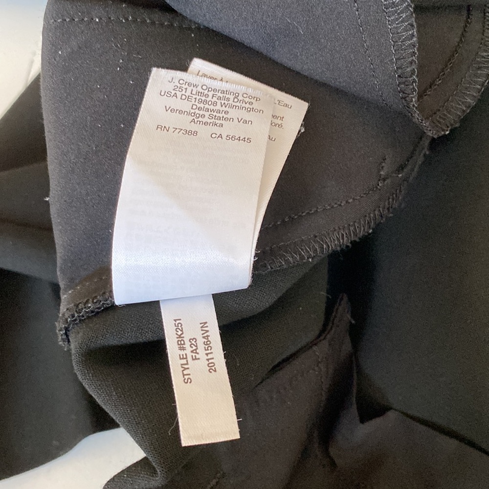JCrew Kate Straight-leg Pant In Four-season stretch. Black, Size 4 - Picture 6 of 6